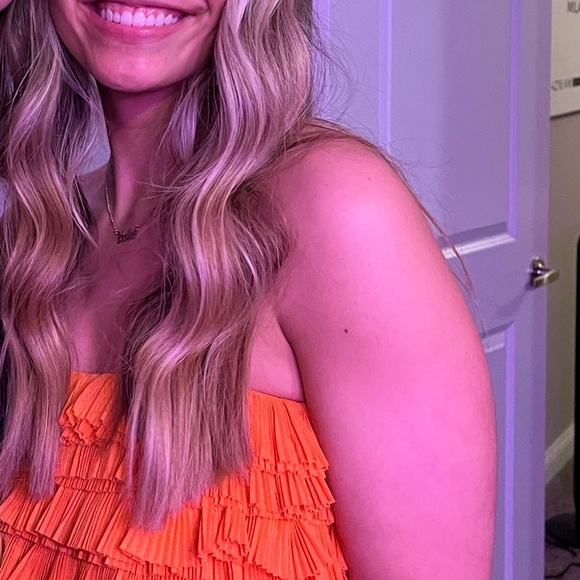 Vibrant Orange Ruffled Top - Picture 3 of 3